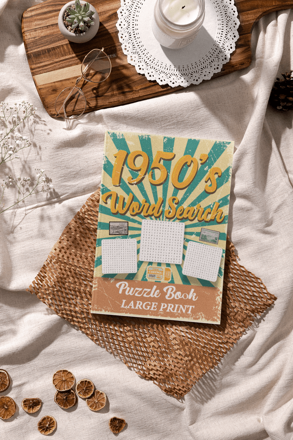 1950's Word Search Puzzle Book Large Print for all ages - Harris Creative Designs