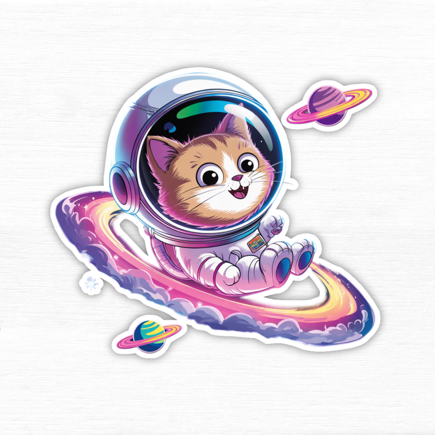 Cosmic Cat Explorer Vinyl Sticker