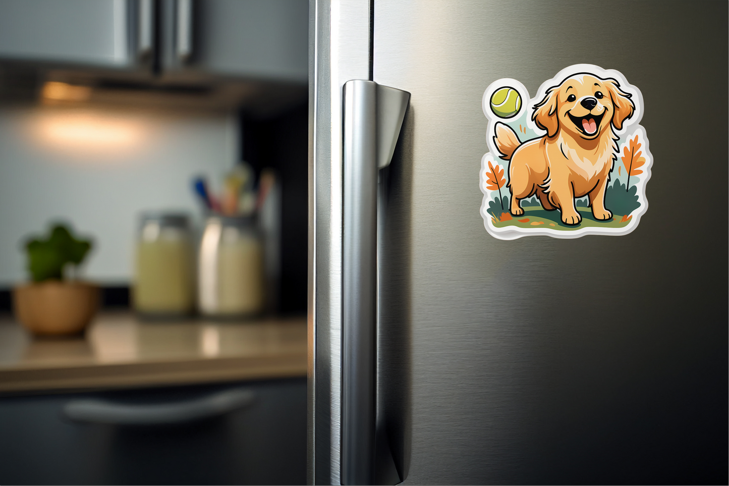 Golden Retriever Vibes: Happy Pup Vinyl Sticker