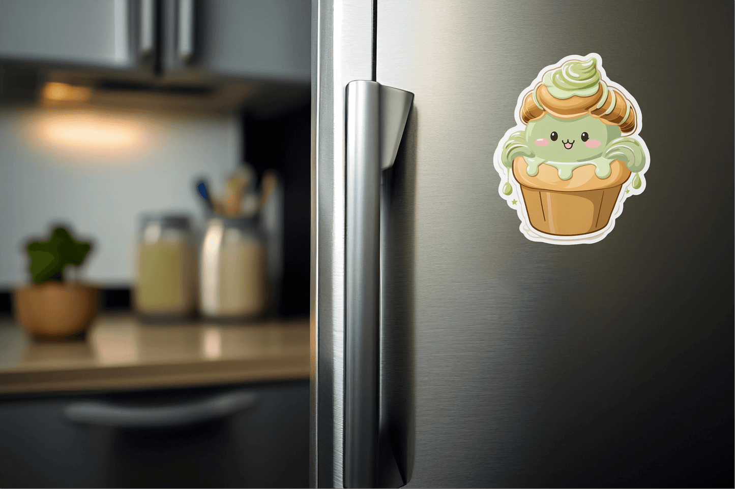 Matcha Croissant Cupcake Sticker – Cute Café Foodie Vibes