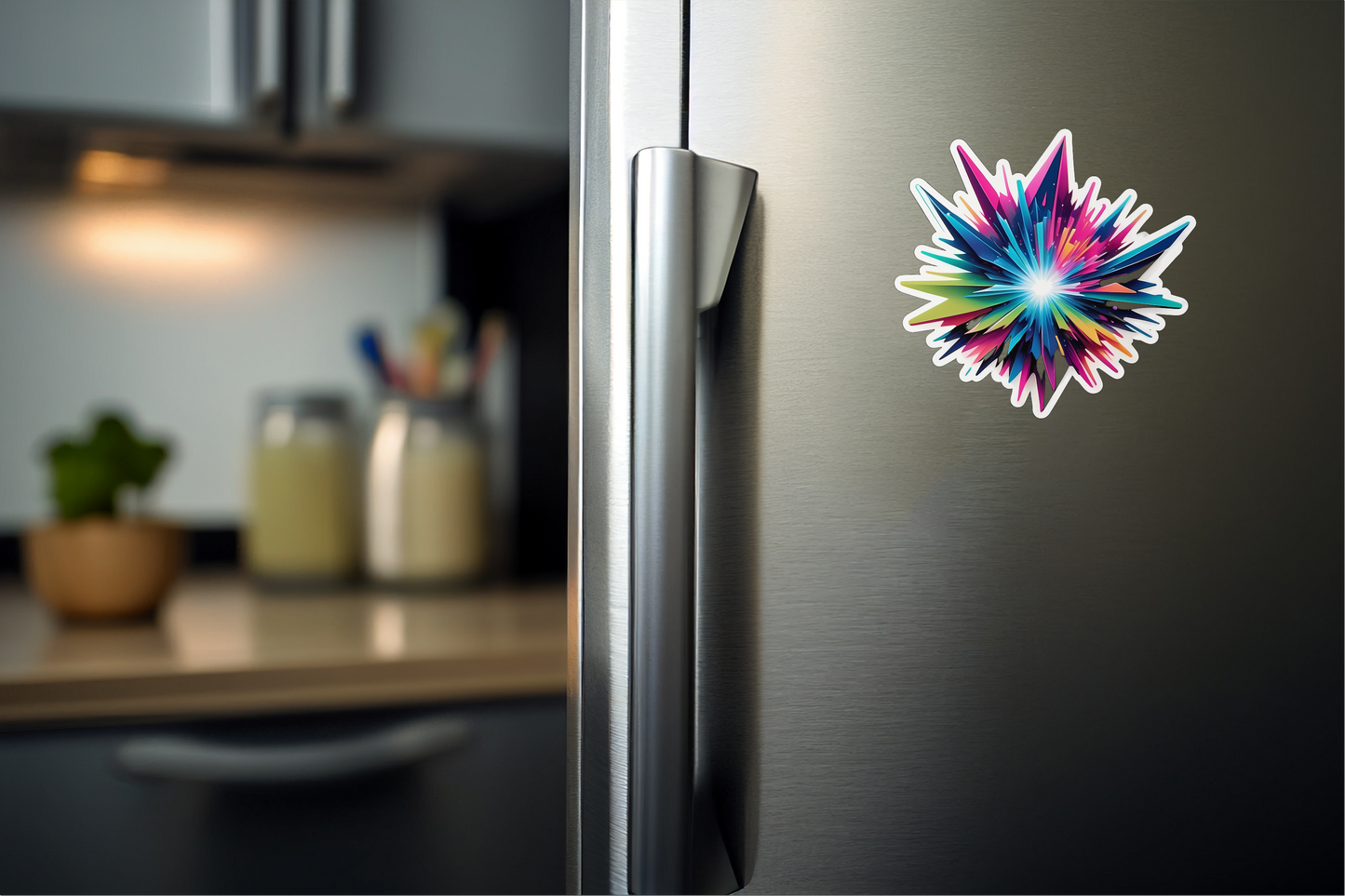 Futurist Color Quartz – Abstract Prism-Shard Vinyl Sticker