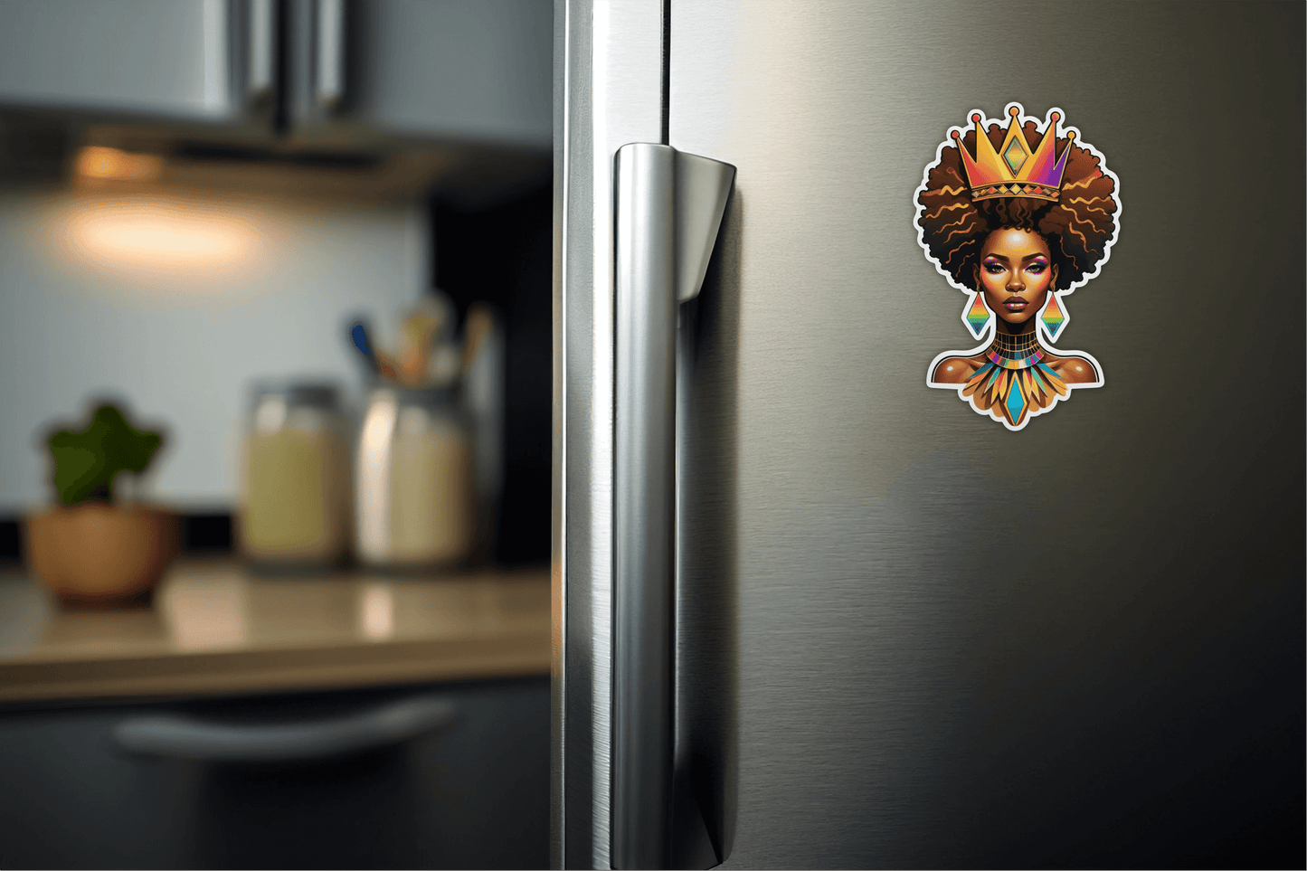 Rainbow Afrofuturist Queen Sticker
