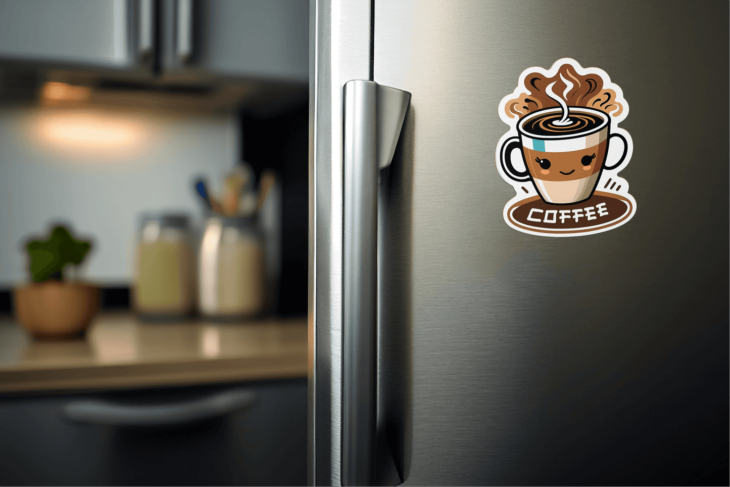 Powered by Coffee Sitcom Style Sticker