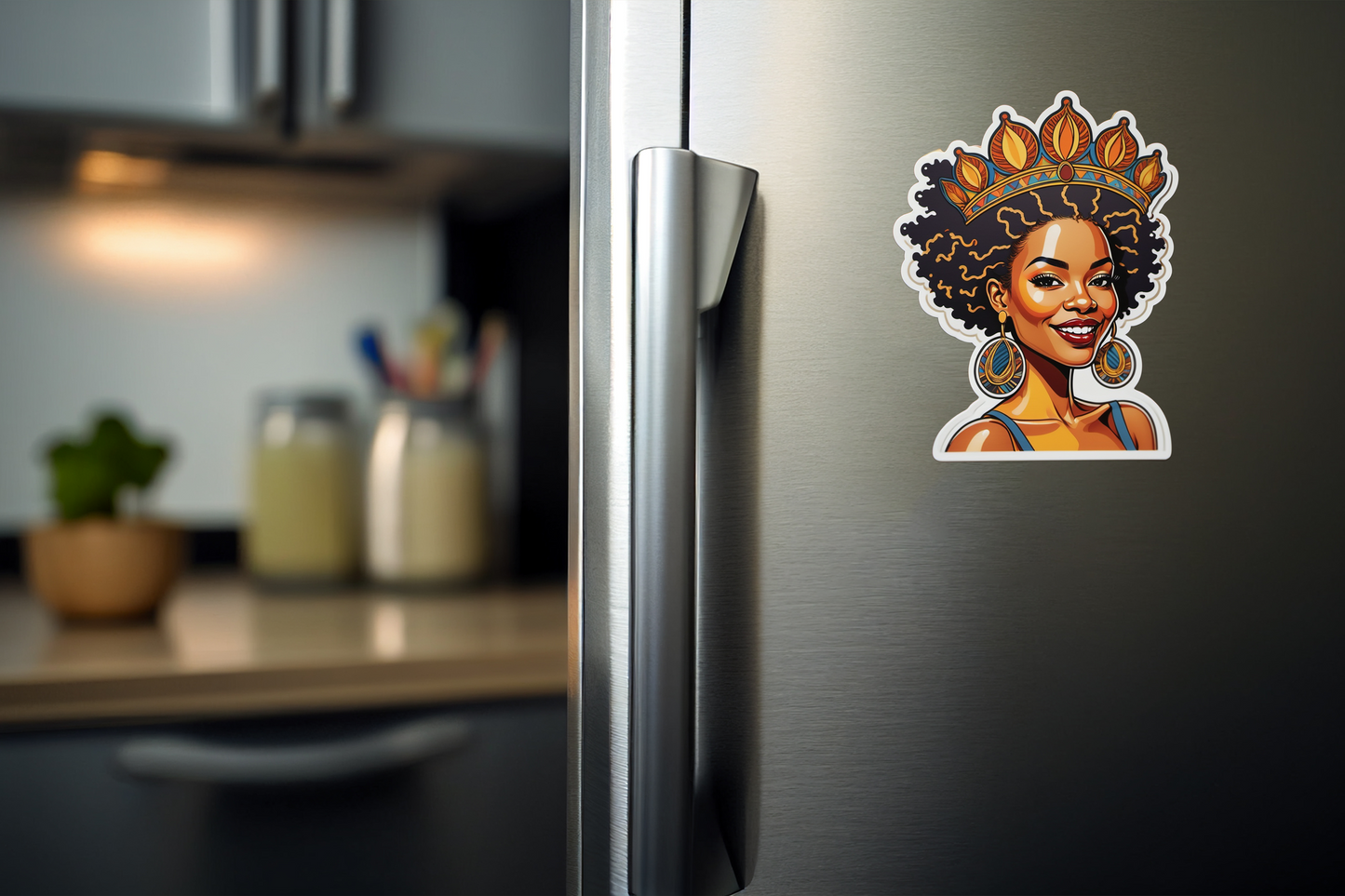 Radiant Afro Queen – HBCU Pride Vinyl Sticker