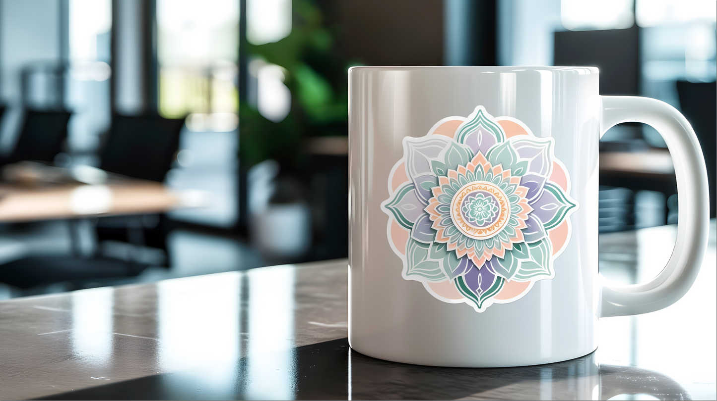 Slow Down Spiral: Mindfulness Mandala Vinyl Sticker
