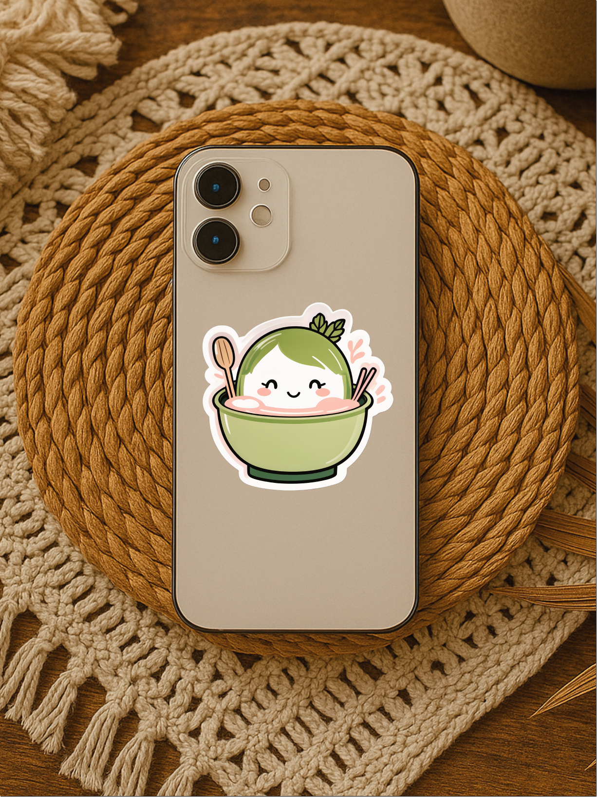 Whimsical Matcha Mood Bowl Vinyl Sticker