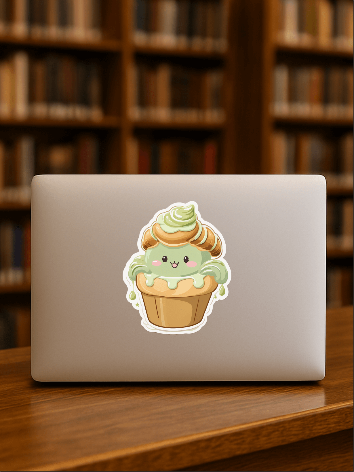 Matcha Croissant Cupcake Sticker – Cute Café Foodie Vibes