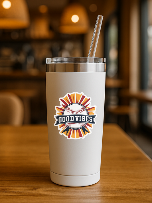 Good Vibes Only Baseball Sticker – Vibrant Team Edition