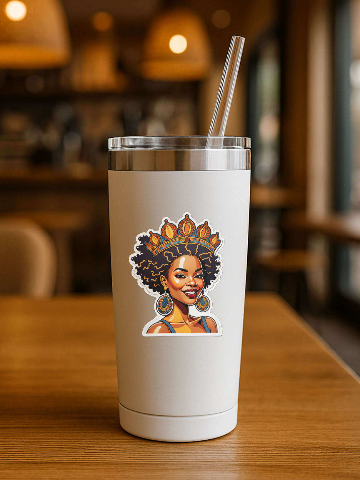 Radiant Afro Queen – HBCU Pride Vinyl Sticker