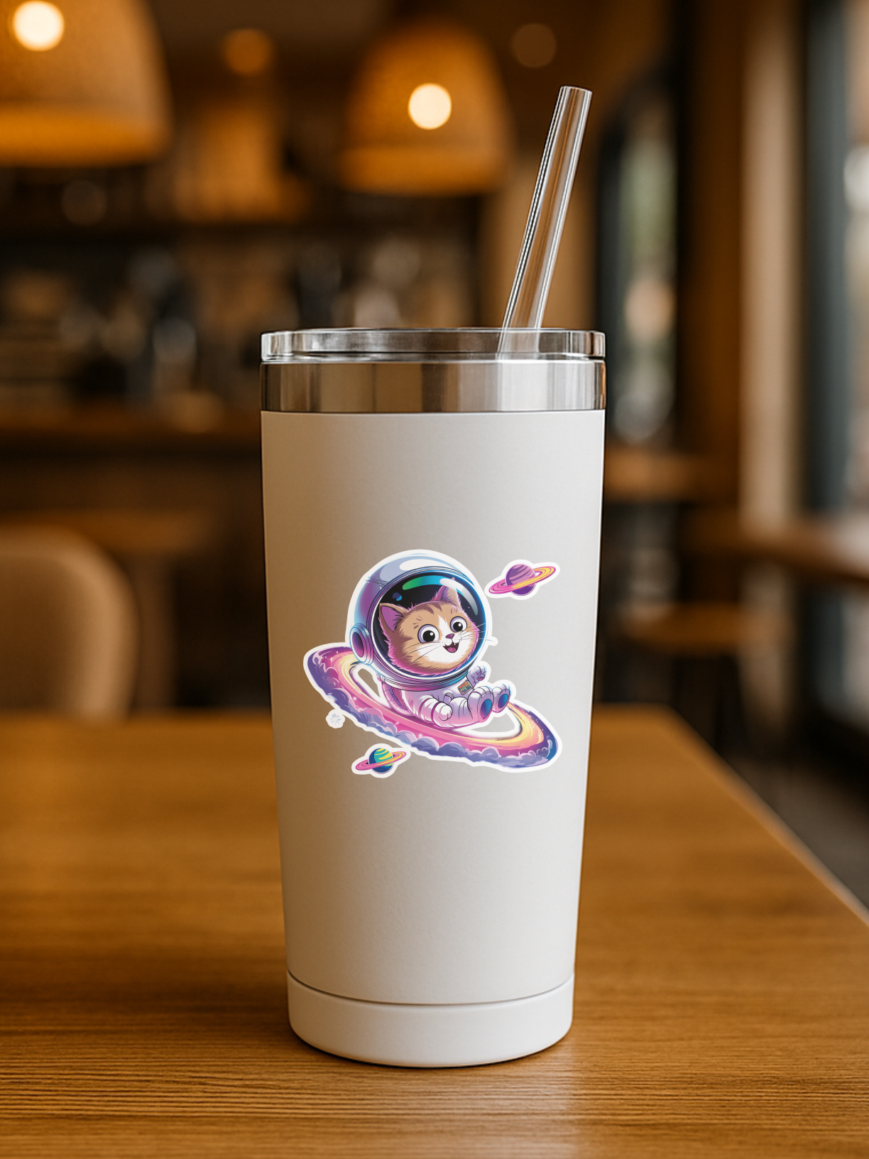 Cosmic Cat Explorer Vinyl Sticker