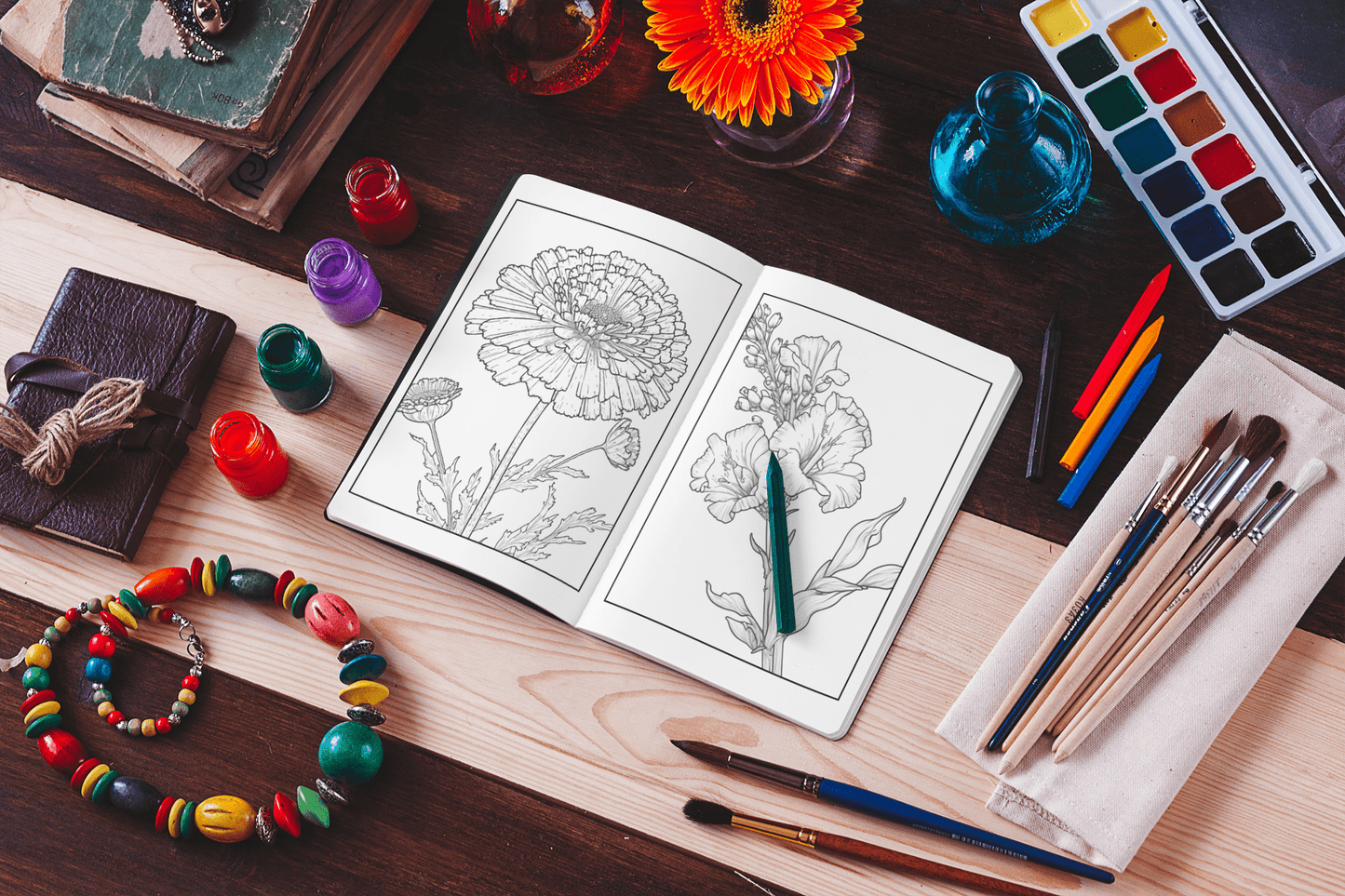 Fun & Easy Flowers Coloring Book - Harris Creative Designs