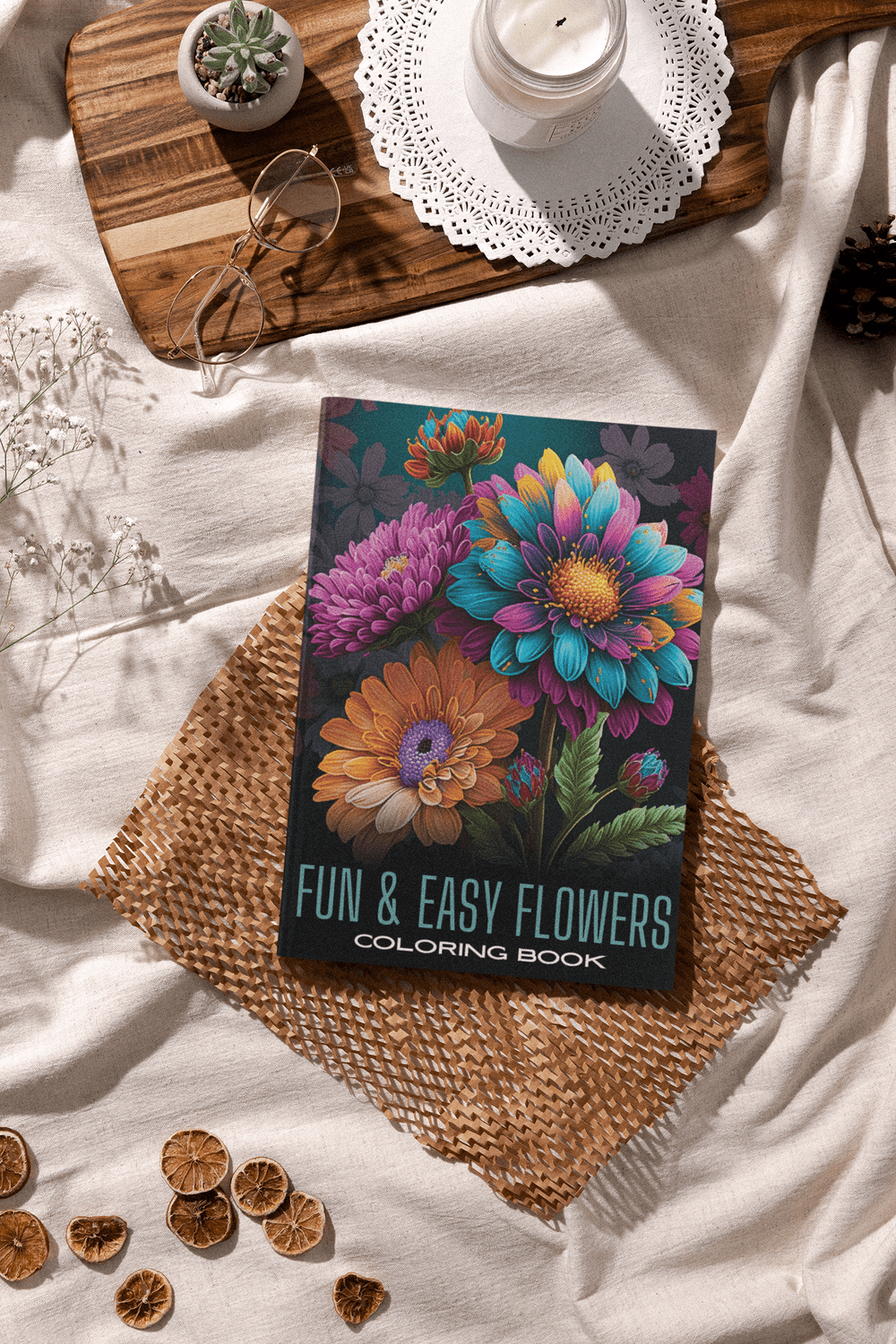 Fun & Easy Flowers Coloring Book - Harris Creative Designs