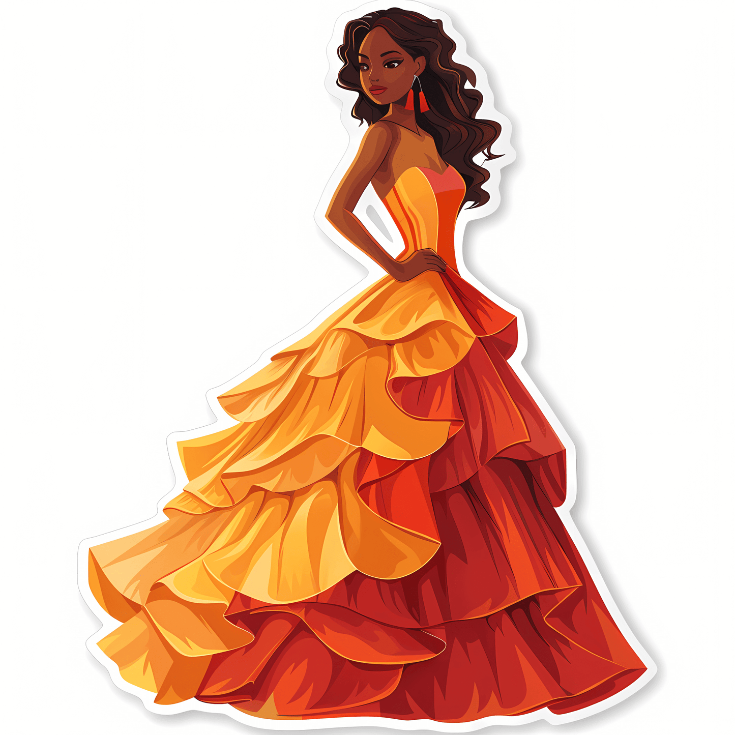 Golden Flame Beauty Sticker - Harris Creative Designs