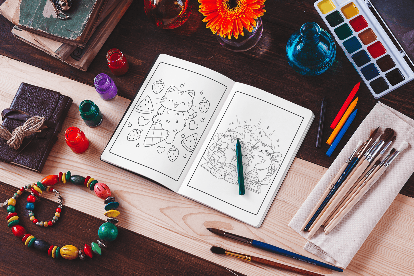Kawaii Animals Coloring Book for Kids and Toddlers - Harris Creative Designs