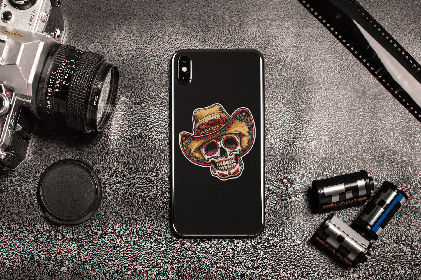 Mariachi Skull Sticker - Harris Creative Designs