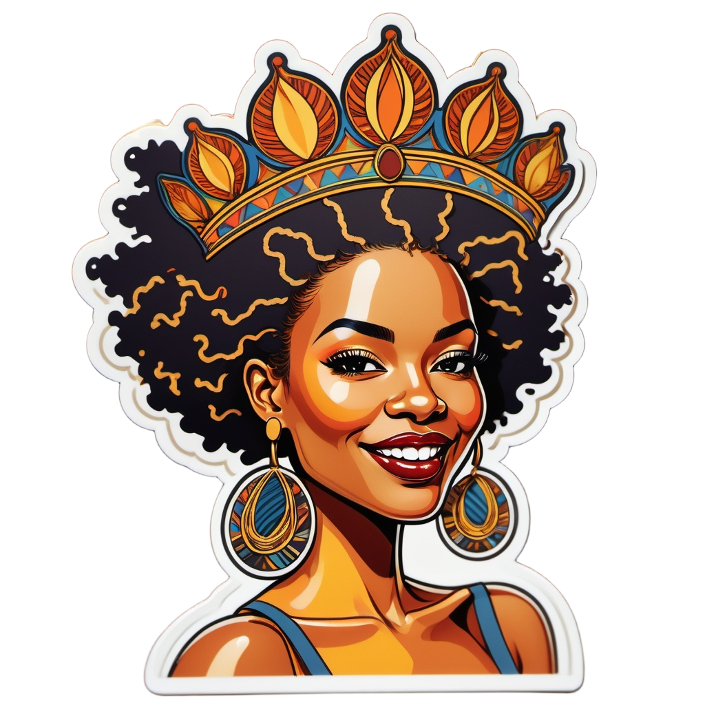 Radiant Afro Queen – HBCU Pride Vinyl Sticker