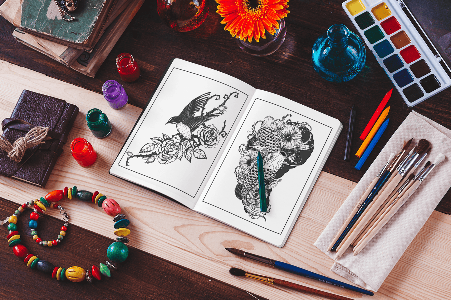 Tattoo Coloring Book for Adults - Harris Creative Designs
