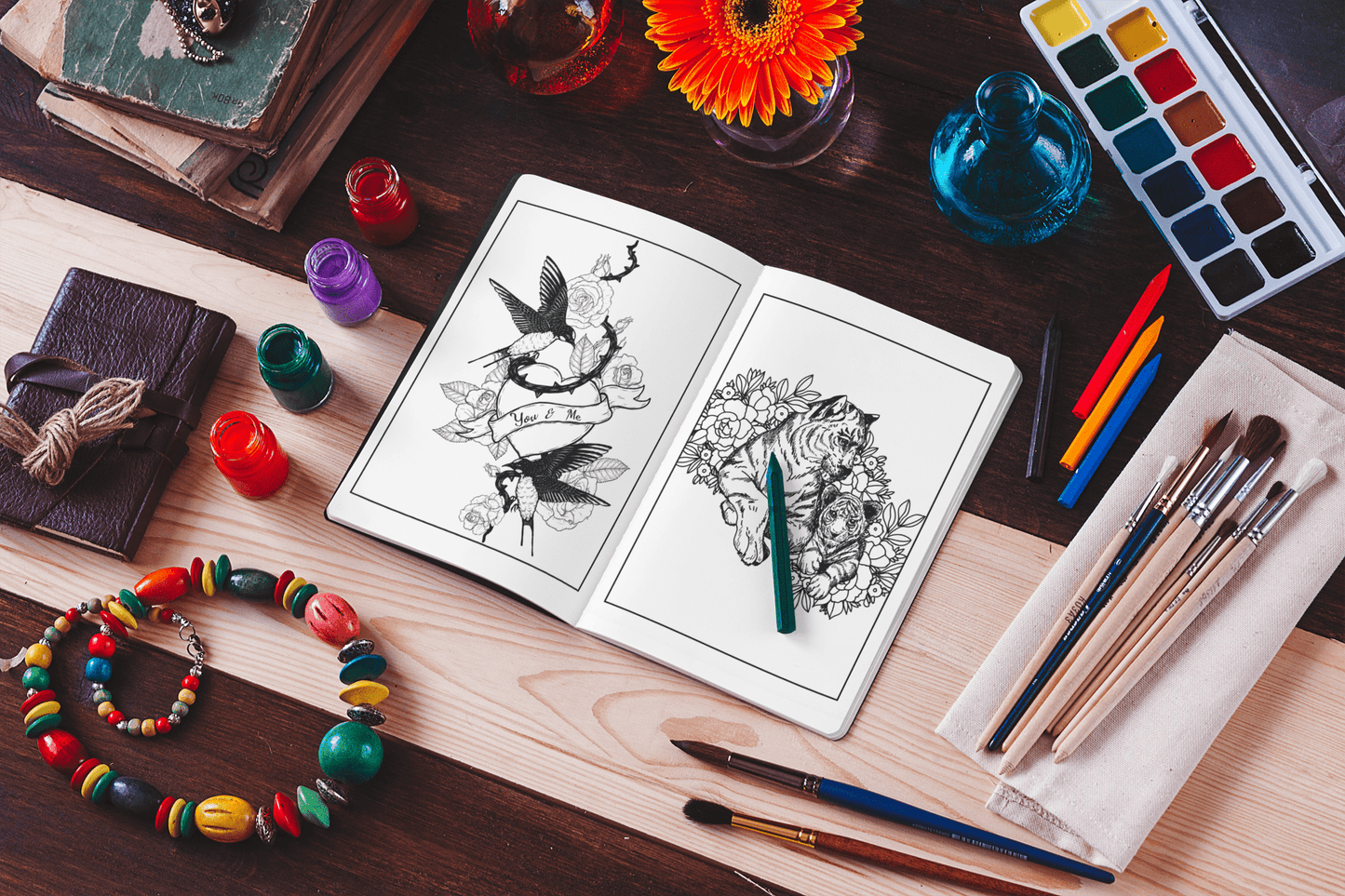 Tattoo Coloring Book for Adults - Harris Creative Designs