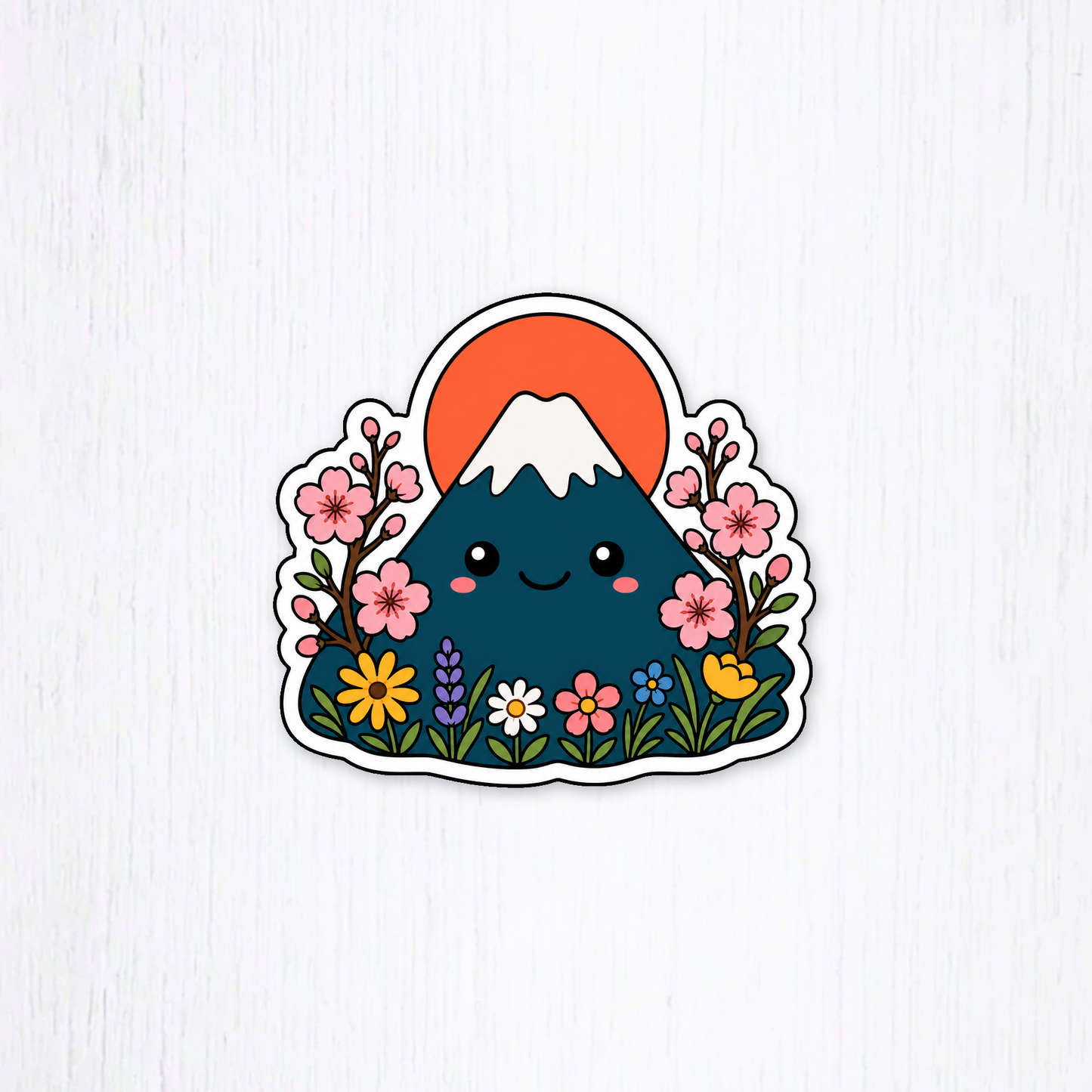 Digital-download preview of the Sunset Blossom Peak sticker design