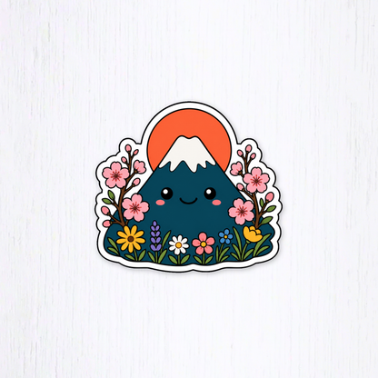 Digital-download preview of the Sunset Blossom Peak sticker design
