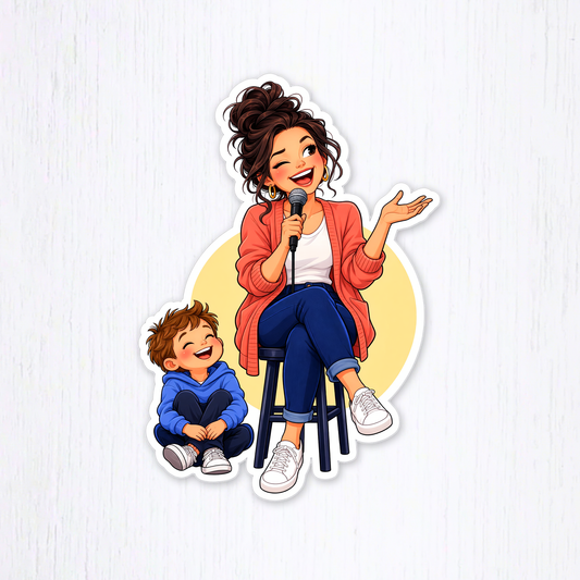 Digital-download preview of the Comedy Mom Jokes Sticker design