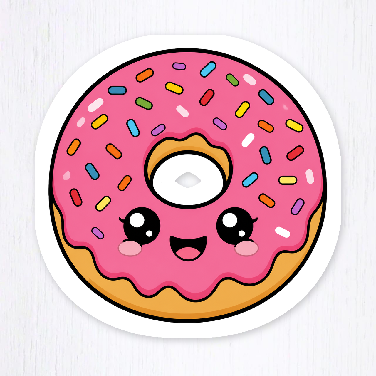 Digital-download preview of the Rainbow Sprinkle Frosted Donut sticker design
