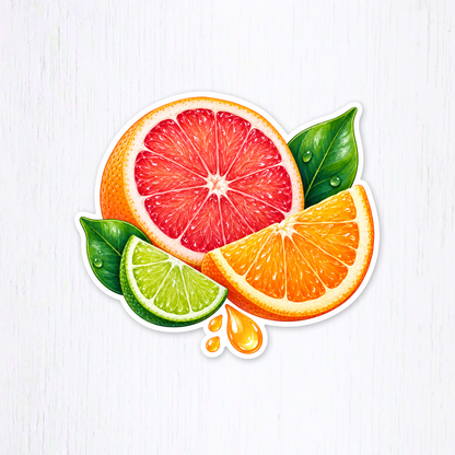 Digital-download preview of the Cool Citrus Burst Vinyl Sticker design