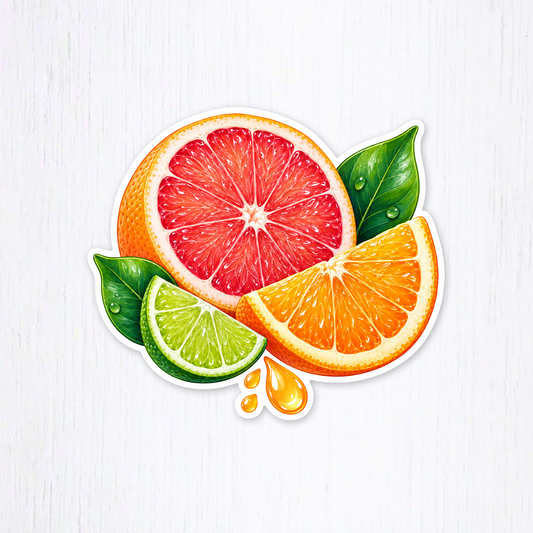 Digital-download preview of the Cool Citrus Burst Vinyl Sticker design