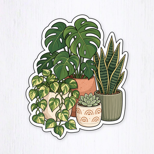 Digital-download preview of the Chillin' Plants Club sticker design