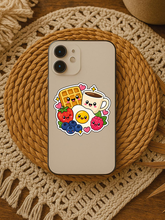 Breakfast Blend vinyl sticker on a phone