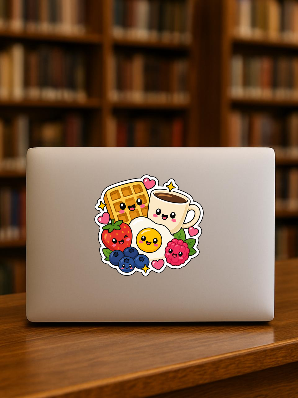 Breakfast Blend vinyl sticker on a laptop