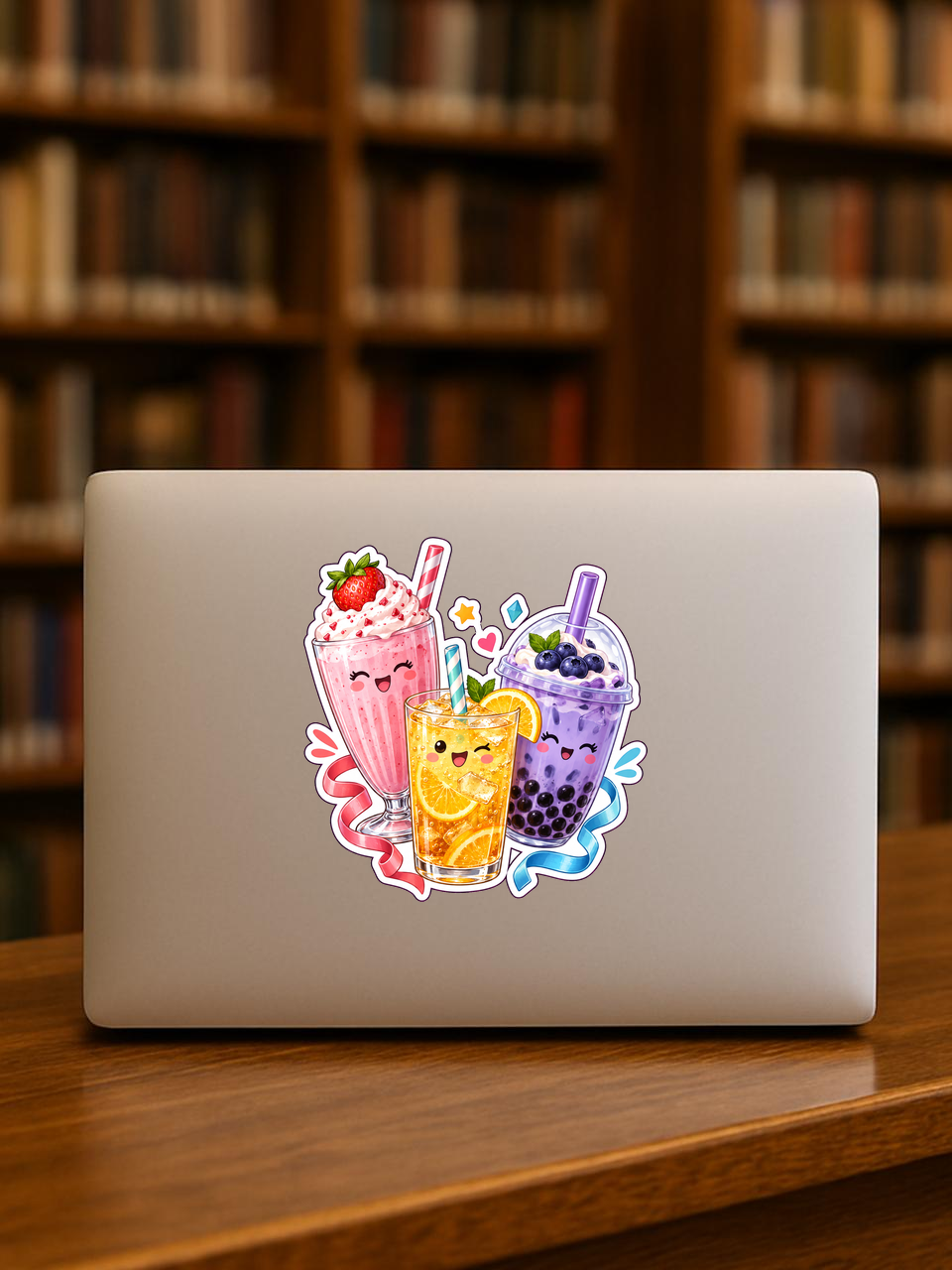 Colorful Sweet Drinks Party Sticker sticker displayed on a laptop