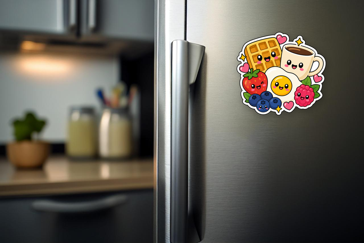 Breakfast Blend flat magnet on a refrigerator