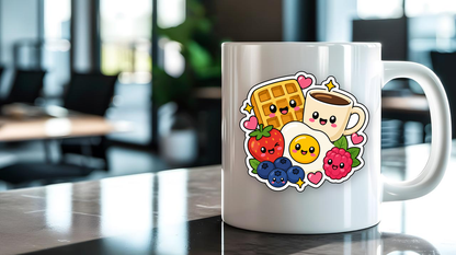 Breakfast Blend sticker on a mug