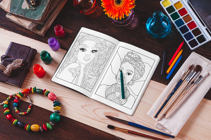 Afro-American Women Adults Coloring Book Volume 2