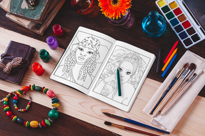 Afro-American Women Adults Coloring Book Volume 2