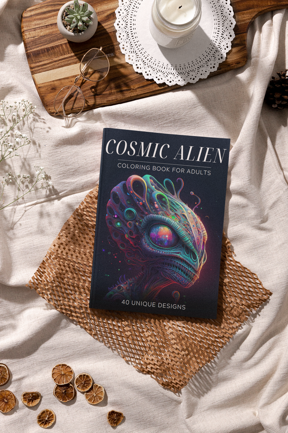 Cosmic Alien Coloring Book for Adults