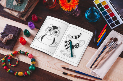 Cute Animals Coloring Book for Kids