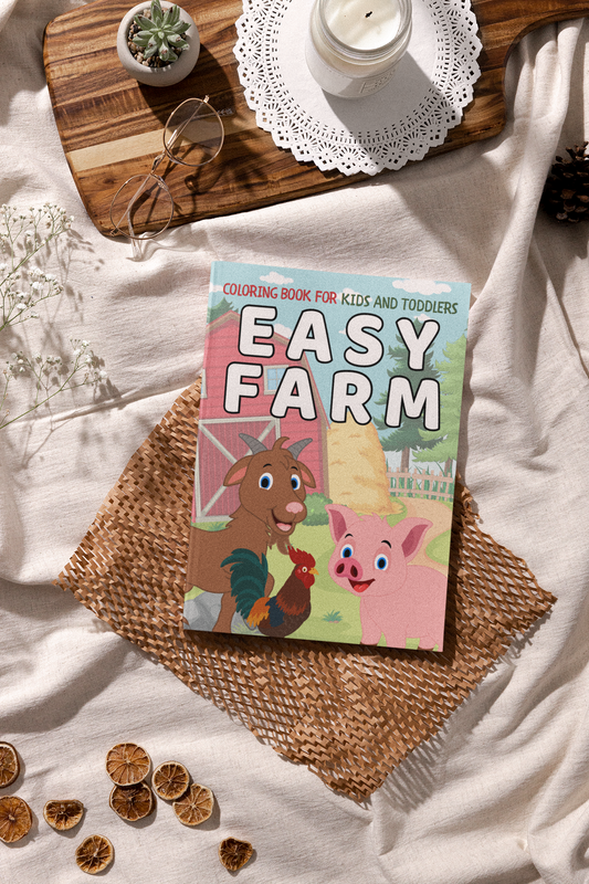 Easy Farm Coloring Book for Kids and Toddlers