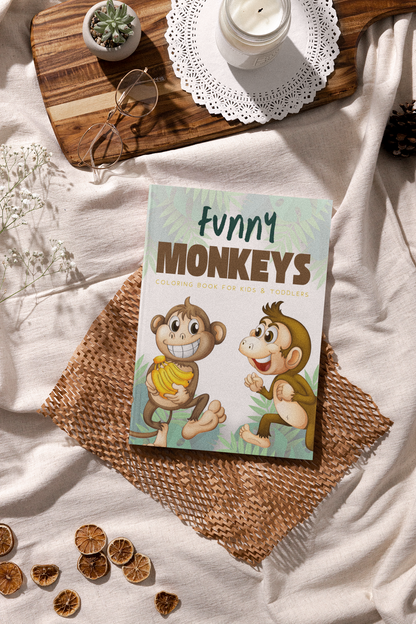 Funny Monkeys Coloring Book for Kids & Toddlers