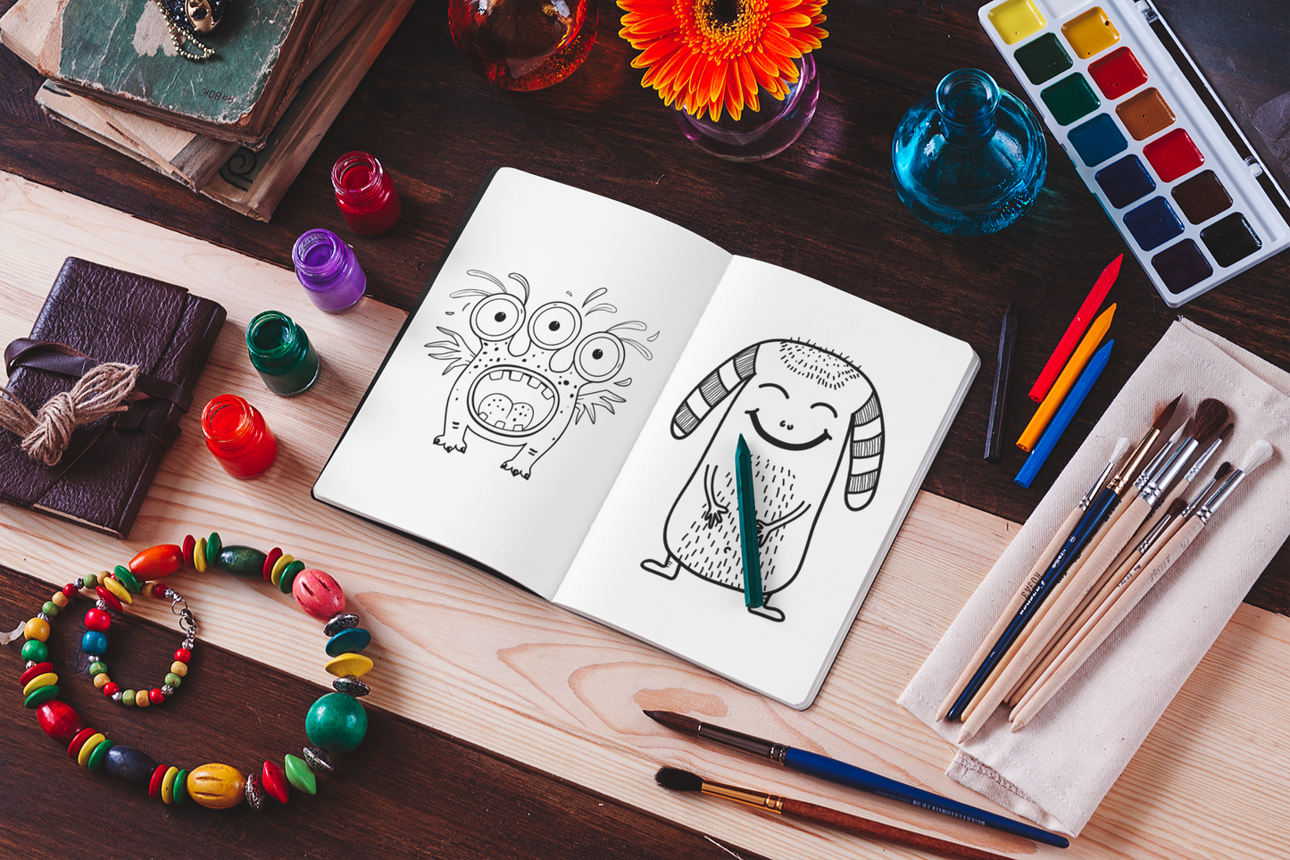 Happy Monsters Coloring Book