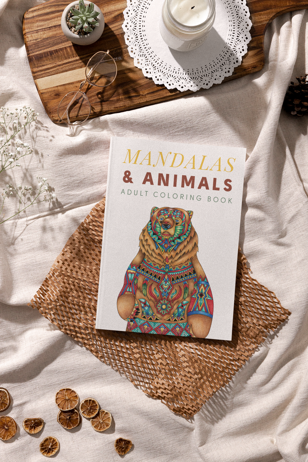 Mandalas & Animals Adult Coloring Book