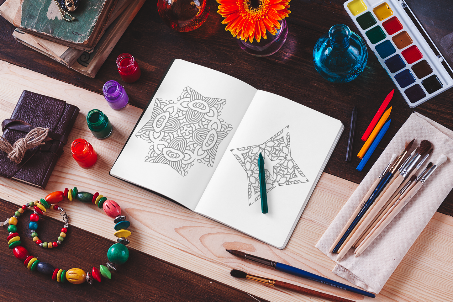 Mandala Symbols Coloring Book for Adults