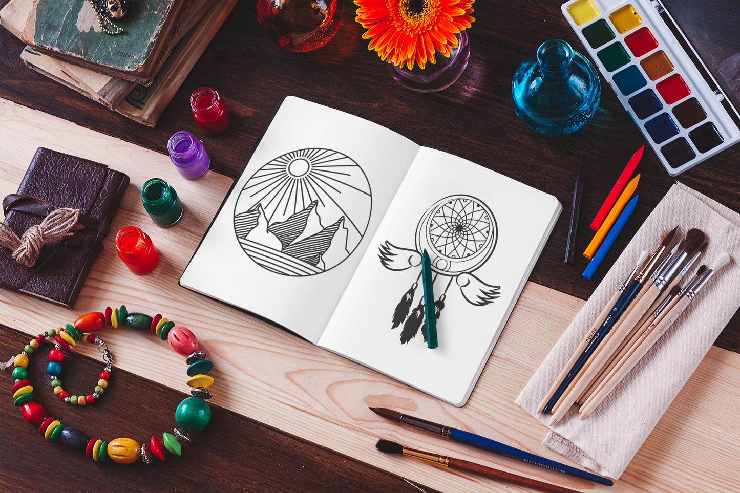 Minimalist Boho Adult Coloring Book