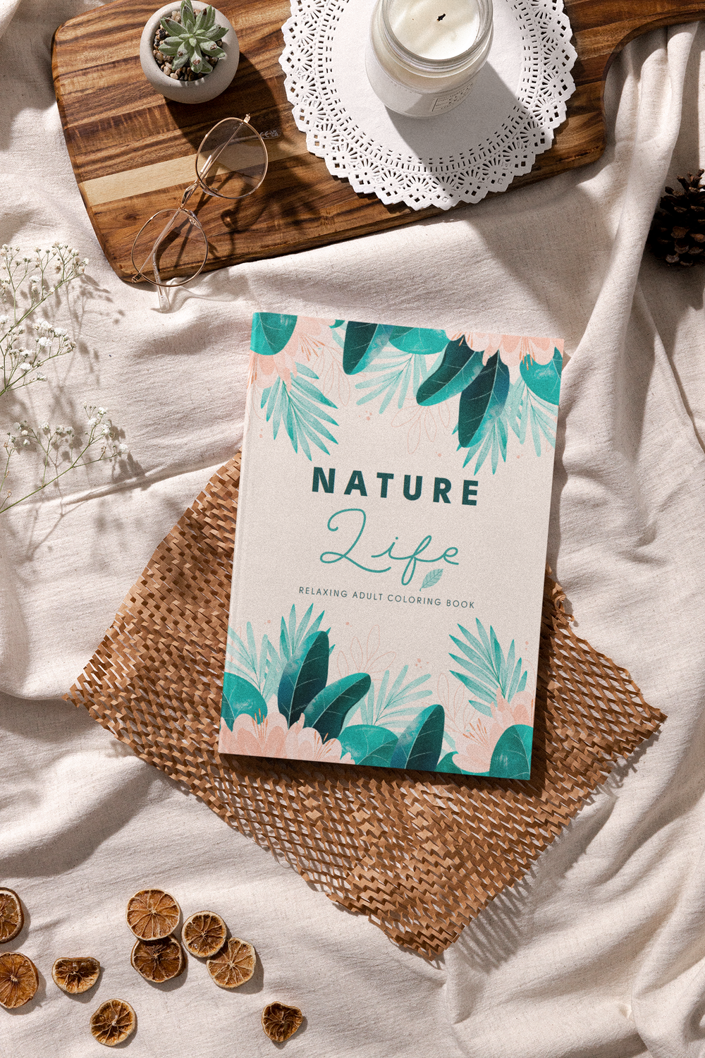 Nature Life Adult Coloring Book