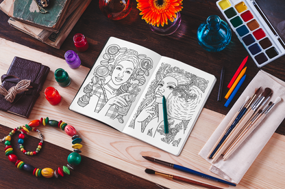 Relaxing Black Women Coloring Book