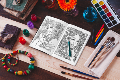 Relaxing Black Women Coloring Book