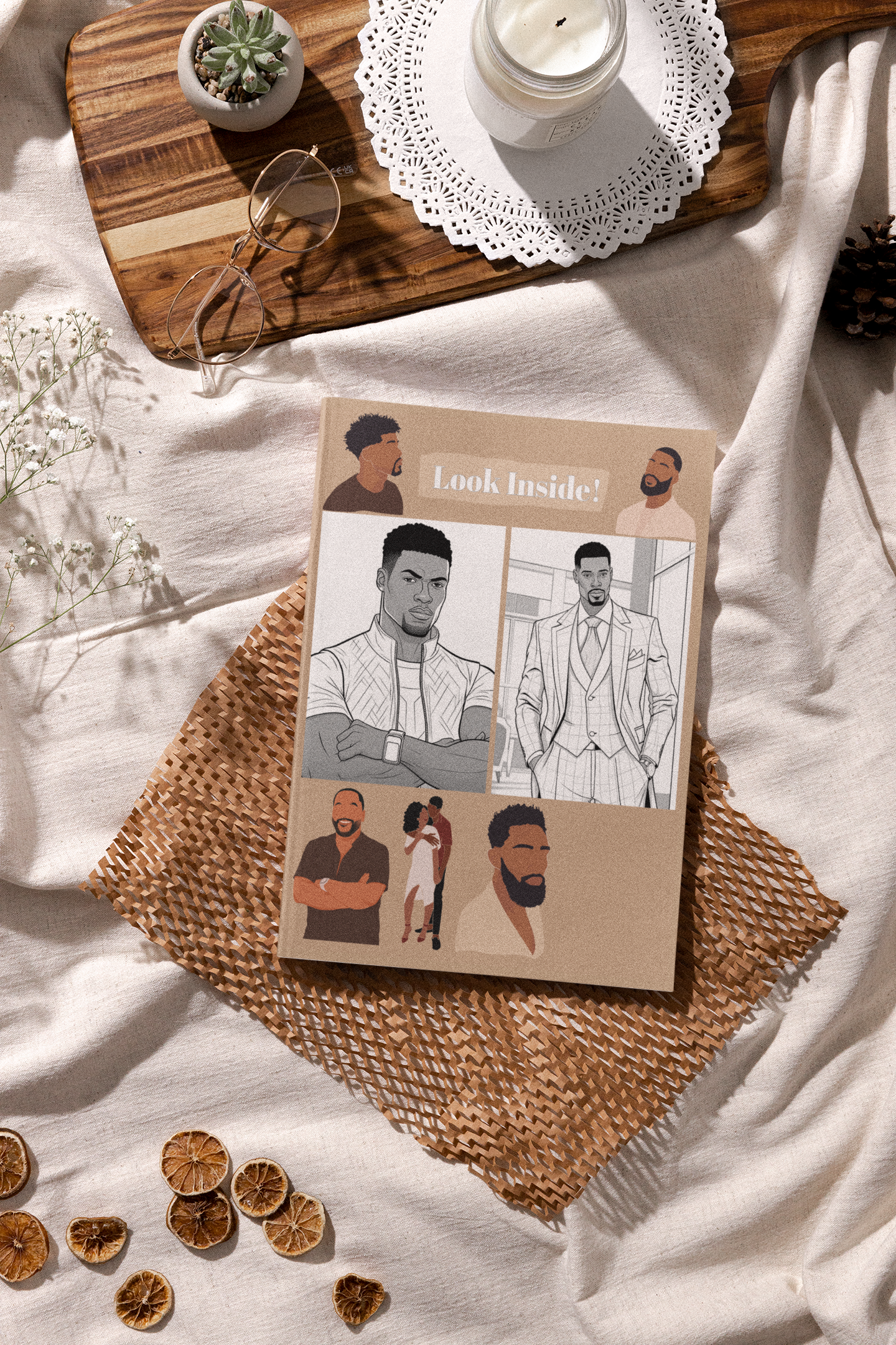 Afro-American Men Adults Coloring Book