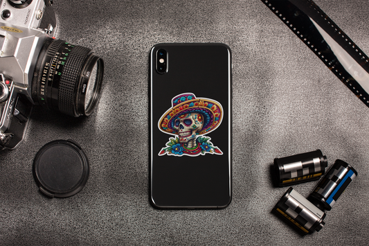 Colorful Cinco de Mayo Sugar Skull Sticker