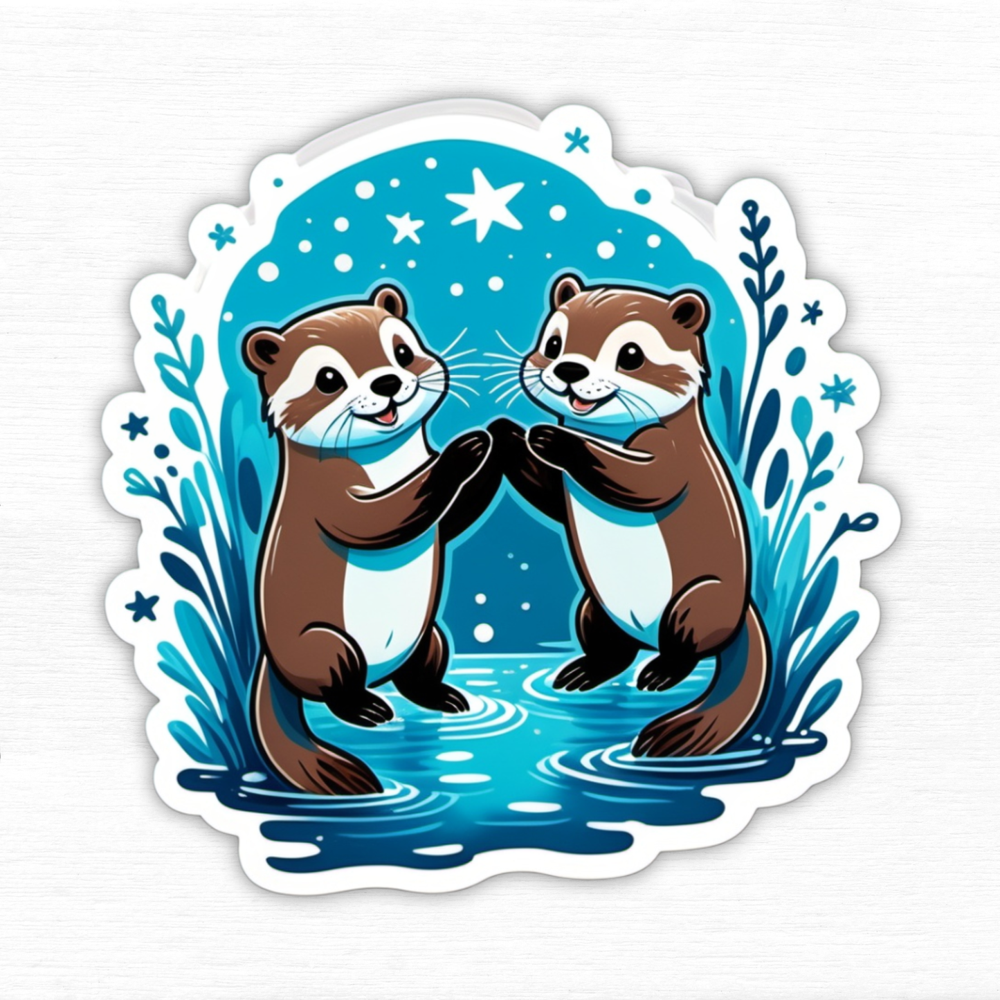 Smiling Otters Vinyl Sticker – Cuteness Overload